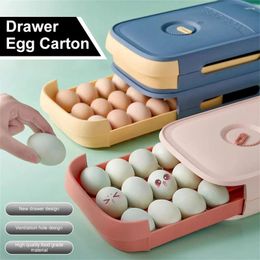 Storage Bottles Plastic Containers Drawer Organizer Boxe Box With Lid Egg Refrigerator Kitchen Tray