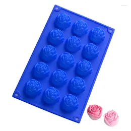 Baking Moulds Rose Flowers Shape Silicone Cake Mold Muffin Pan 3D Mould Dessert Mousse Candy Valentines Day Gift Bakeware Tools