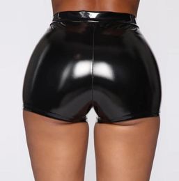 Bustiers Corsets Sexy Bottom Underwear Women High Waist Leather Pants Short Erotic Shiny Shaping PVC Boxer Glossy Bag Hip Latex 9673642
