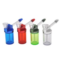 Portable 80MM MINI Smoking Water Pipe All in One Smoke Glass Acrylic Tobacco Herbal Holders water smoking pipe ZZ