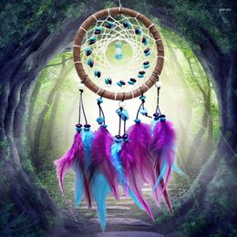 Decorative Figurines Dream Catcher Wind Chimes Art Home Craft Catching Ornament Hanging Bedroom Decoration Gift Handmade Feather