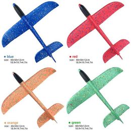 Aircraft Modle 50CM large LED flash glider foam aircraft hand light plug-in aircraft EPP outdoor launch childrens toys childrens gifts S245201