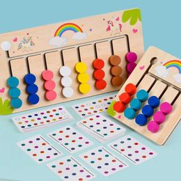 Learning Toys Montessori learning toy movement color and shape puzzle matching brain teacher logic game early childhood education wooden to