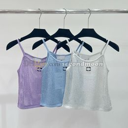 Women Breathable Hollow Tanks Summer Sexy Camis Designer Sleeveless Camisole Casual Style Vest