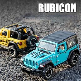 Diecast Model Cars 1 32 Jeeps Wrangler Rubicon 1941 Alloy Car Model Metal Diecasts Vehicles With Sound And Light Pull Back Car Toys For Kids Boys Y240520D2ZU