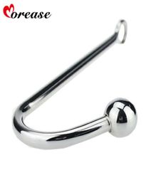 Morease Single Ball Metal Anal Hook Butt Plug Dilator Stainless Steel Anal Prostate Massager sex toy for man and women D181115027921682