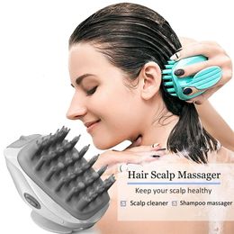 Silicone Hair Electric Scalp Massage Shampoo Brush Head Massage Comb Remove Plush Deep Cleansing XJ 240507