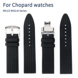 For Chopard Rubber Watch Strap Classic Racing 168511 Men Solid Stainless Steel Butterfly Buckle Silicone 21MM 23mm Watchbands 240520