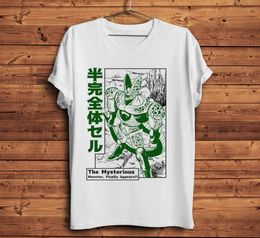 funny dbz cell perfect form anime t shirt men manga dragon streetwear tshirt unisex white casual Tee homme2206225299525