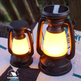 USB Rechargeable Camping Light Portable Camping Lanterns Hanging Tent Light 3000-5000K Stepless Dimming with Solar Charging 240520