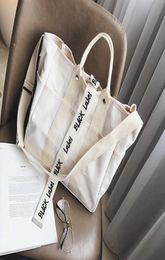 Canvas Handbags Women Men Shopping Bags Reusable Shopping Bag Colour black white Bags T2001107484743