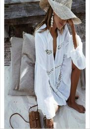 Women Casual Tassel Lace Sexy Lace Kimono Blouse Coat Casual Long Cardigan Beach Bikini Hollow CoverUp Dresses Mesh Swimsuit Bath3610396