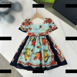 Top designer baby clothes girl Fruit pattern printing Skirt Baby Summer Cotton fabrics Short sleeved T-shirt dress new product