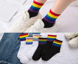 children039s Korean version Rainbow Stripe middle tube original suzerain spring and autumn college fashion Hosiery3784169