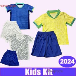 2024 BrAZiL Kids Kit Soccer Jersey RICHARLISON L.PAQUETA VINI JR BREMER FABRICIO B Home Away GK Child Football Shirts Uniforms