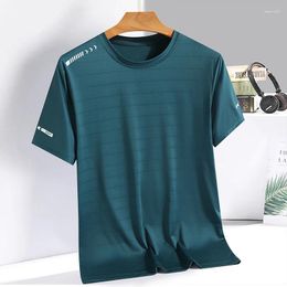 Men's T Shirts Summer Ice Silk Short Sleeved T-shirt For Men And Women Quick Drying Breathable Sports Top Outdoor Running DuanT