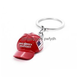 Other Festive Party Supplies Trump Red Cap Keychain American Flag Car Accessories Metal Keychains Drop Delivery Home Garden Dhyv7