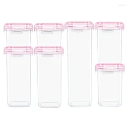 Storage Bottles 7pcs Jar Container With Airtight Lid For Pasta Cookie Coffee Beans Cereal Canisters Kitchen Organisers