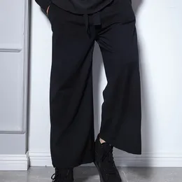 Men's Pants Trousers Spring And Autumn Loose-fitting Nine Minutes Casual Wide-leg Bell-bottom Hip-hop Style