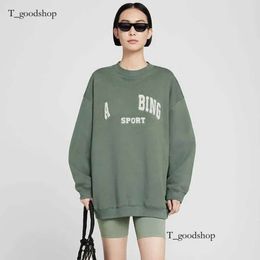 Fashion Casual AB Bings Tyler Designer Sweatshirts Letter Embroidered Round Neck Pullovers Green Loose Sweaters For Women F3e