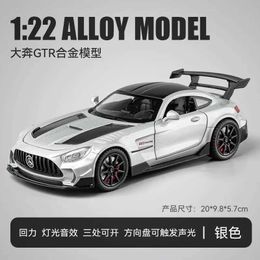 Diecast Model Cars 1 22 Mercedes-Benz GTR sports car High Simulation Diecast Metal Alloy Model car Sound Light Pull Back Collection Kids Toy Gifts Y240520UPM4