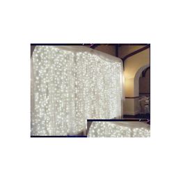 Christmas Decorations 4M X 400Led Room Decorative Curtain Lights Led Lantern String Flashing Waterfall Water Outdoor Waterproof Drop Dhesp