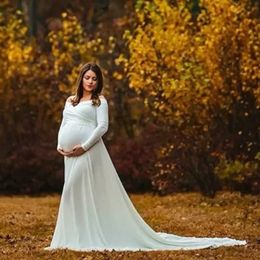 Maternity Dresses Cotton long tail maternity clothing photo shoot pregnancy photography props Maxi dress maternity clothing d240520