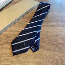 Neck Ties 2024 Mens luxury necktie damier quilted ties plaid designer tie silk tie with box black blue white Men Neck Ties