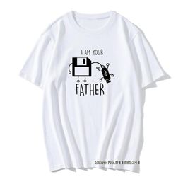 Men039s TShirts I Am Your Father Funny Usb And Floppy Disk Computer Men TShirt SummerAutumn Vintage For Adult Slim Fit Tops 3071220