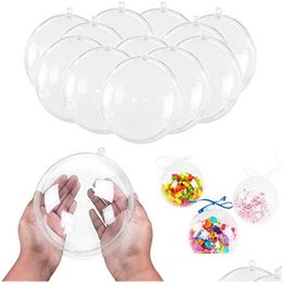 Christmas Decorations Openable Transparent Plastic Ball Baubles Tree Ornament New Year Party Wedding Gift Drop Delivery Dhojd