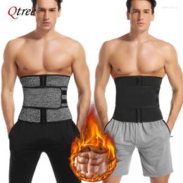 Men's Body Shapers Qtree Men Workout Waist Trainer Tummy Slimming Sheath Sauna Shaper Trimmer Belt Abs Abdomen Mens Shapewear Weight Loss