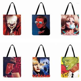 Shopping Bags Super Cool Poster Printed Tote Bag Movie Character Casual Women Shoulder Foldable Reusable Beach