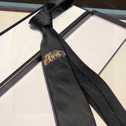 Neck Ties Fashion Black Silk Tie Neck Ties Men Designer Tigre S Designers Business Cinturones Mujeres Ceintures Design Femmes Ceinture Accessories with Box