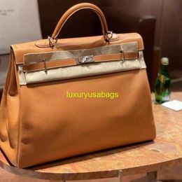 Leather Shoulder Bags Large Travel Ky Bag Large Capacity Cowhide Bag 50 Extra Large One Shoulder Handbag for Men and Womens Business Trips Trav have logo HB5T