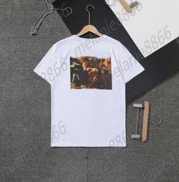Off Men039s t Shirts Correct Version of Tide Brand Old Tshirts and Skeleton Colour Oil Painting Leisure Sports Short Sleeve Ts2746505