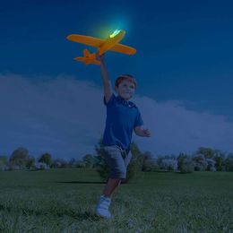 EPP Foam Aeroplane Large Throwing Glider Plane With/Without LED Light Outdoor Sport Game Aircraft Model Toys For Kids 48cm