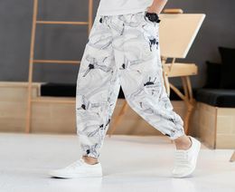 Printed Men Harem Pants Hip Hop Streetwear Casual Joggers Men 2020 Summer Fashion Elastic Waist Men Trousers2536199