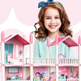 3D DIY Dream Princess Castle Set Girl Family Toy Children's Music Doll Assembly Villa House