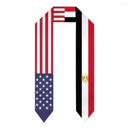 Scarves Graduation Sash Egypt & USA United States Flag Stole Shawls Graduate Wraps Scraf International Student Pride Gifts