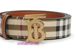 Designer Borbaroy belt fashion buckle genuine leather European Direct Womens Polyurethane Leather Chequered Gold Buckle Belt