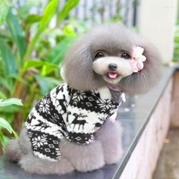 Dog Apparel Warm Teddy Dogs Coral Velvet Puppy Clothes Deer Pattern Pet Dress Christmas Outfit Snowflake Print Plush Soft