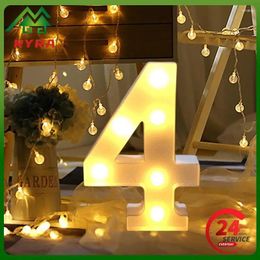 Decorative Figurines Alphabet Letter LED Night Lights Cute Light Lamp Number Birthday Wall Wedding Party Bedroom Decoration Home