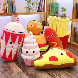 Food Pillow Toys Creative Simulation Ice Cream Plush Pillow Yummy World Decor Sofa Cushion Birthday Gift for Kids Boys Girls 240508