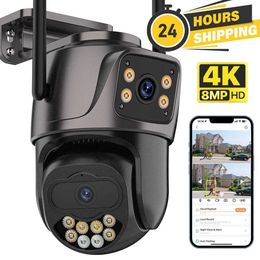 Wireless Camera Kits 8MP 4K PTZ Wifi camera dual lens dual screen 4MP highdefinition wireless outdoor IP camera AI human detection P2P video monitoring iS J2405