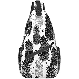 Backpack Pineapple Unisex Men Women 3D Printed Sling Bag Crossbody Chest Daypack Lightweight Casual Shoulder For Travel