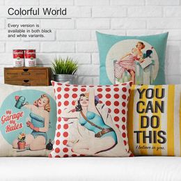 Pillow Simple Modern American Poster Bar Cafe Cover Home Decorative Pillows PillowCase Office Sofa