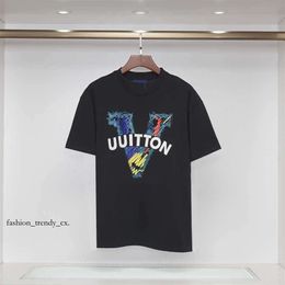 Louiseviution T Shirt Designer Mens T Shirt Womens Designer Clothing Loose High Quality Versatile Trendy T-Shirt M-3Xl 681