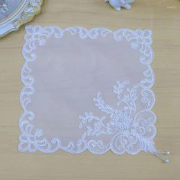 Table Cloth White Flower Beads Embroidery Cover Wedding Kitchen Christmas Tea Tablecloth Decoration And Accessories