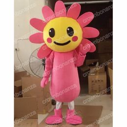 2024 Halloween Pink Sunflower Mascot Costumes Halloween Cartoon Character Outfit Suit Xmas Outdoor Party Festival Dress Promotional Advertising Clothings