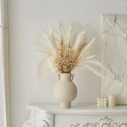 Vases Aesthetic Ceramic Vase Home Decoration Modern Style Living Room Desktop Accessories White Flower Arrangement Garden Decor